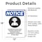 Signmission Hazardous Noise Area Sign, Vinyl Decal, 12in W x 18in L, 2PK OS-2PACK-NS-D-1218-V-13323 - alternate 2